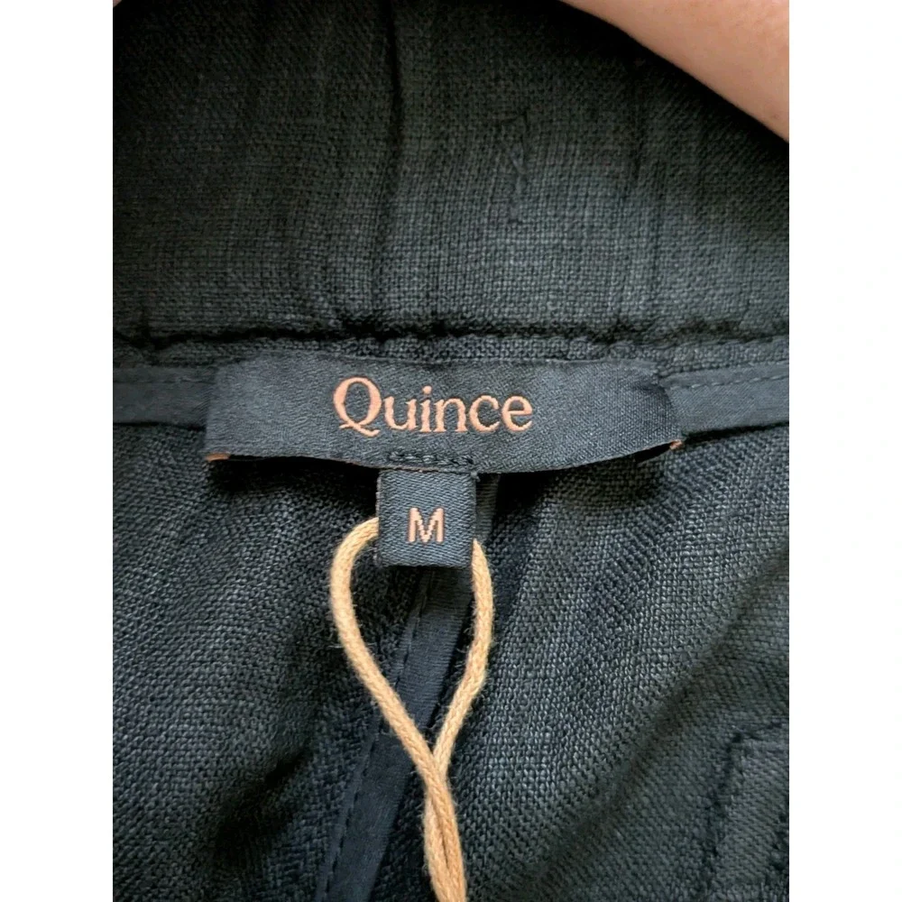 Quince 100% European Linen Pants Womens Medium Black (Fits 30x24) NWT
